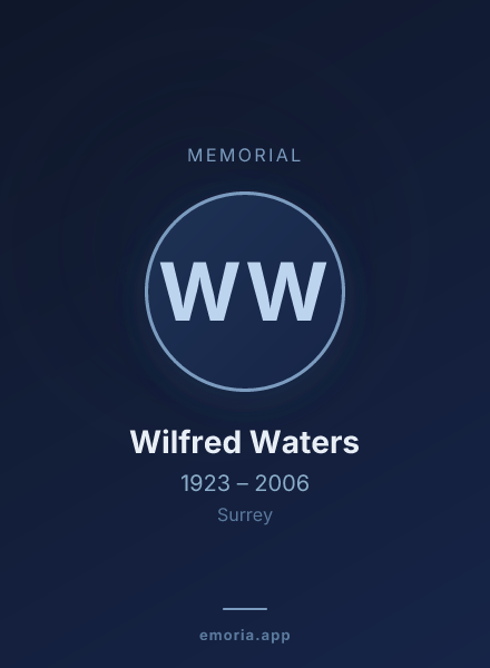 Memorial portrait of Wilfred Waters