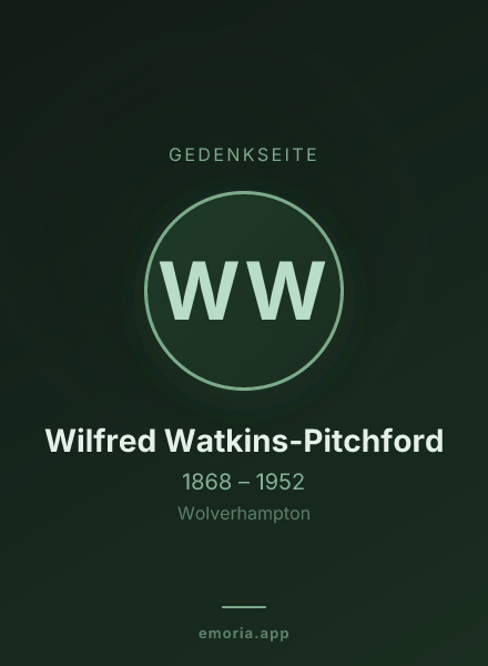 Gedenkportrait von Wilfred Watkins-Pitchford
