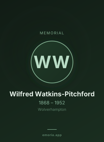 Memorial portrait of Wilfred Watkins-Pitchford