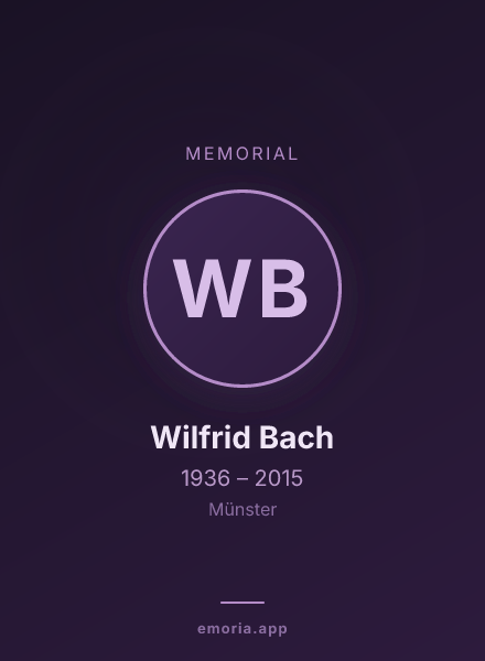 Memorial portrait of Wilfrid Bach