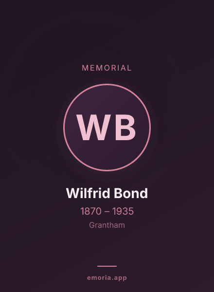 Memorial portrait of Wilfrid Bond