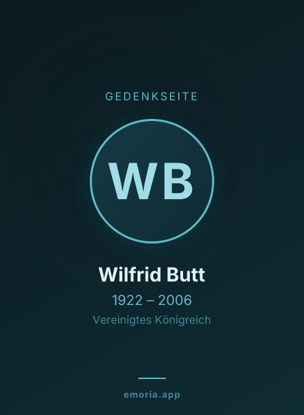 Gedenkportrait von Wilfrid Butt