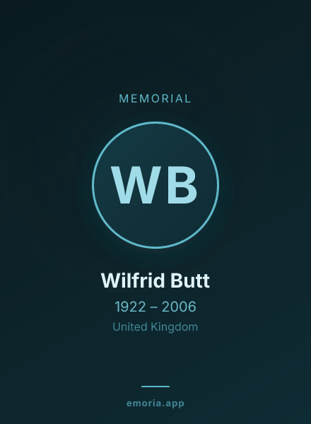 Memorial portrait of Wilfrid Butt