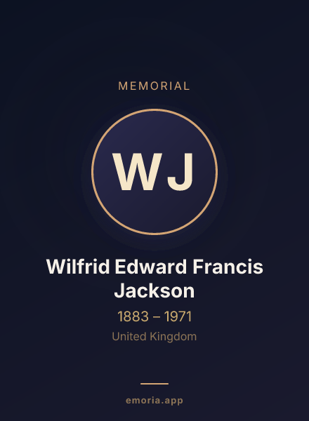 Memorial portrait of Wilfrid Edward Francis Jackson