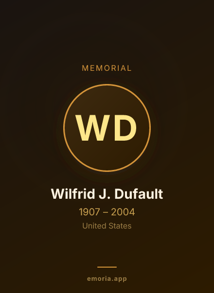 Memorial portrait of Wilfrid J. Dufault