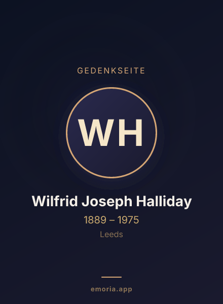 Gedenkportrait von Wilfrid Joseph Halliday