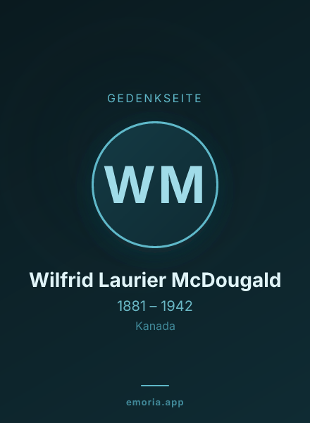Gedenkportrait von Wilfrid Laurier McDougald