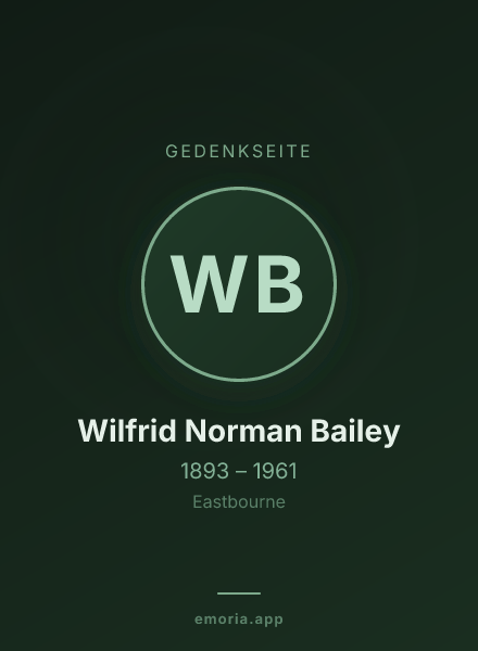 Gedenkportrait von Wilfrid Norman Bailey