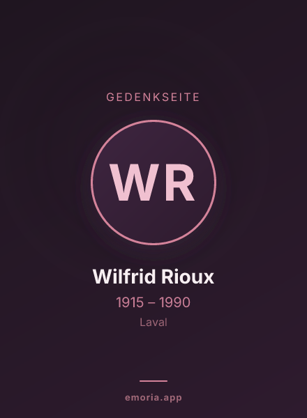 Gedenkportrait von Wilfrid Rioux