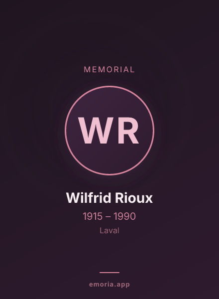 Memorial portrait of Wilfrid Rioux