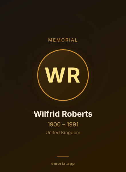 Memorial portrait of Wilfrid Roberts