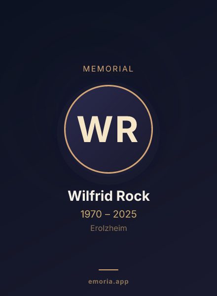 Memorial portrait of Wilfrid Rock