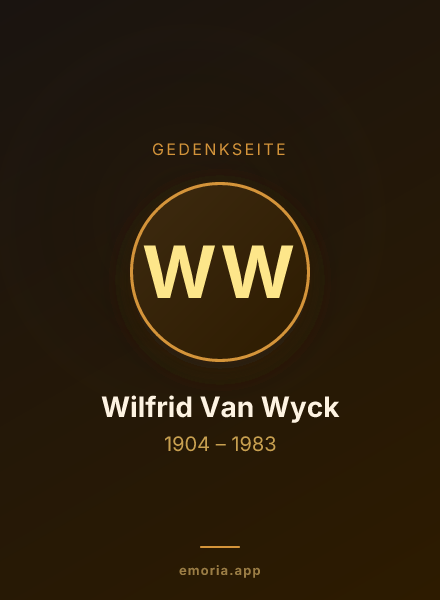 Gedenkportrait von Wilfrid Van Wyck