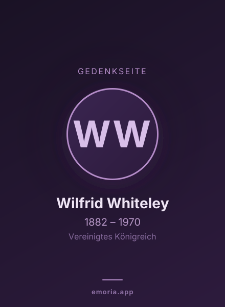 Gedenkportrait von Wilfrid Whiteley