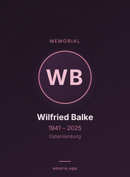 Memorial portrait of Wilfried Balke