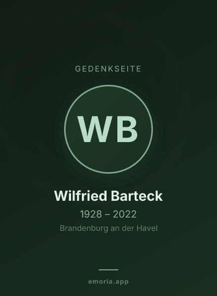 Gedenkportrait von Wilfried Barteck