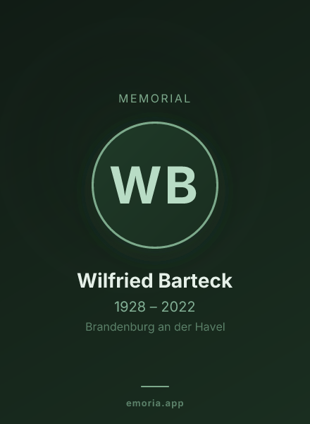 Memorial portrait of Wilfried Barteck
