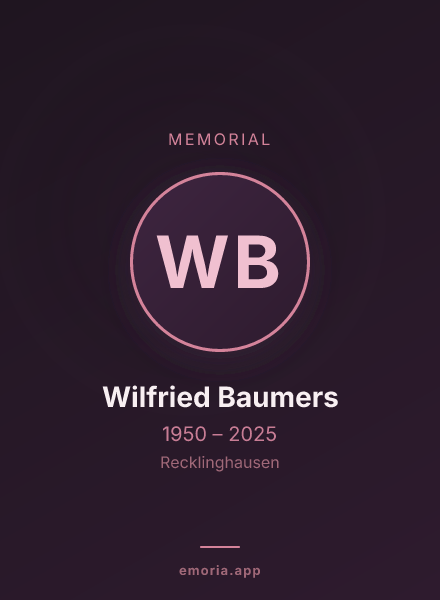 Memorial portrait of Wilfried Baumers