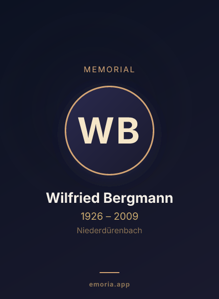 Memorial portrait of Wilfried Bergmann