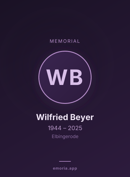 Memorial portrait of Wilfried Beyer