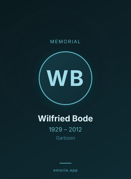 Memorial portrait of Wilfried Bode