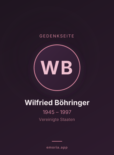 Gedenkportrait von Wilfried Böhringer