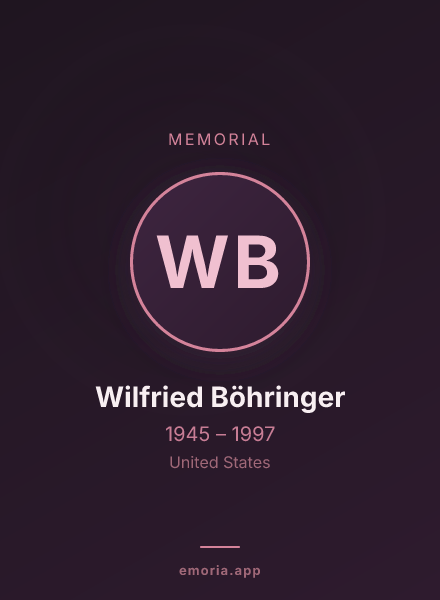 Memorial portrait of Wilfried Böhringer