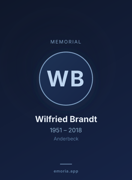 Memorial portrait of Wilfried Brandt