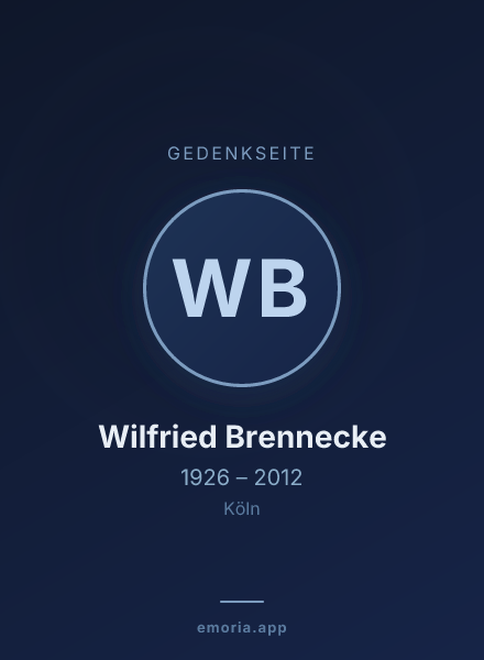 Gedenkportrait von Wilfried Brennecke