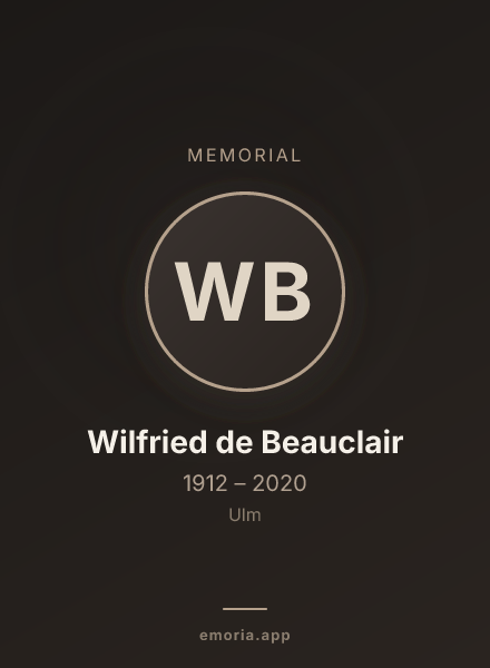 Memorial portrait of Wilfried de Beauclair