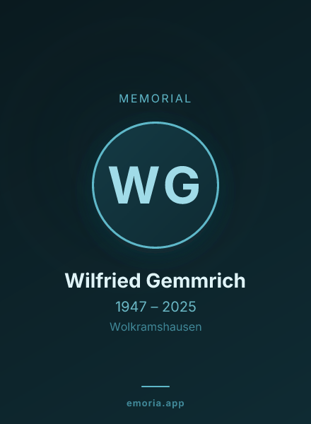 Memorial portrait of Wilfried Gemmrich