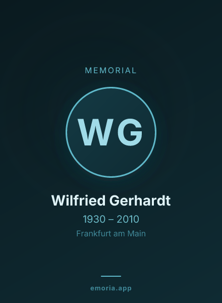 Memorial portrait of Wilfried Gerhardt