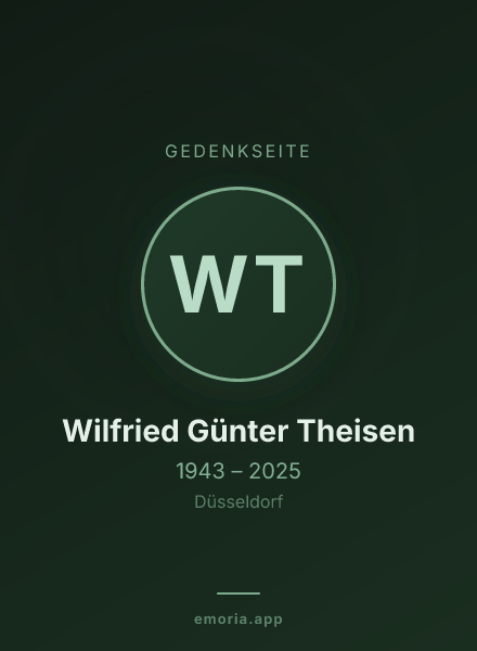 Gedenkportrait von Wilfried Günter Theisen