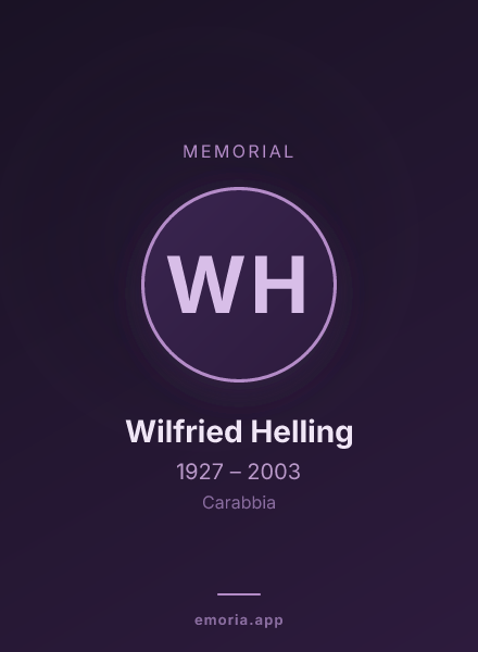 Memorial portrait of Wilfried Helling