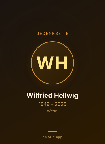 Gedenkportrait von Wilfried Hellwig