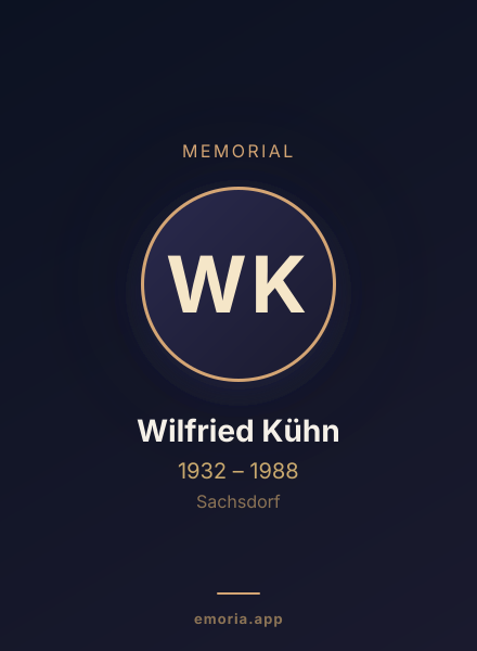 Memorial portrait of Wilfried Kühn