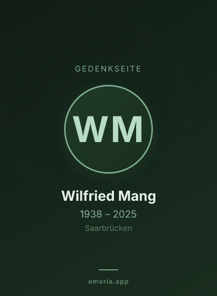 Gedenkportrait von Wilfried Mang