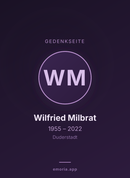 Gedenkportrait von Wilfried Milbrat