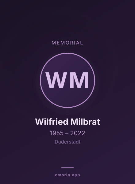 Memorial portrait of Wilfried Milbrat