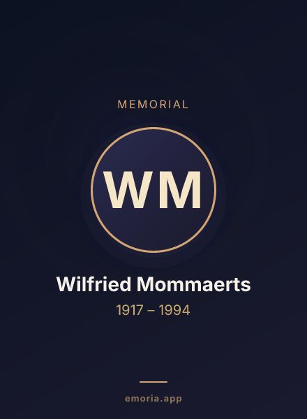 Memorial portrait of Wilfried Mommaerts