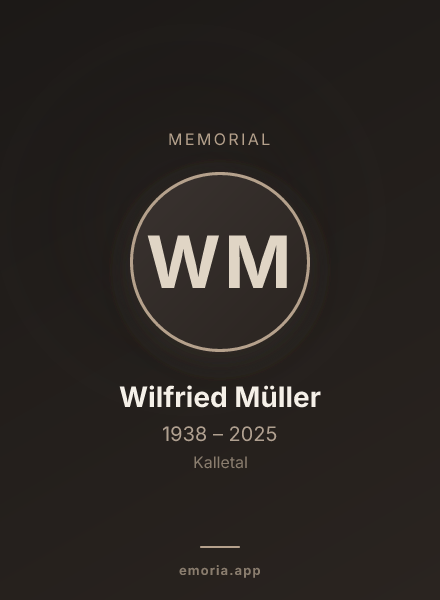 Memorial portrait of Wilfried Müller