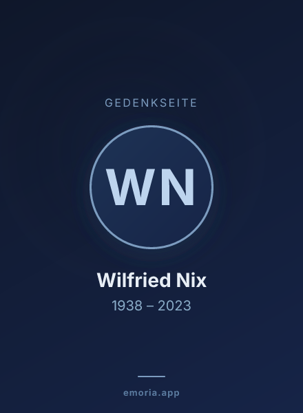 Gedenkportrait von Wilfried Nix