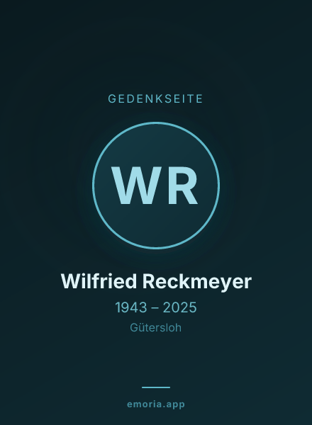 Gedenkportrait von Wilfried Reckmeyer