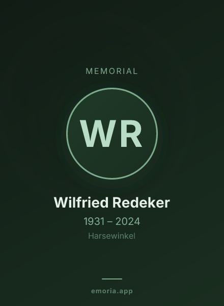 Memorial portrait of Wilfried Redeker