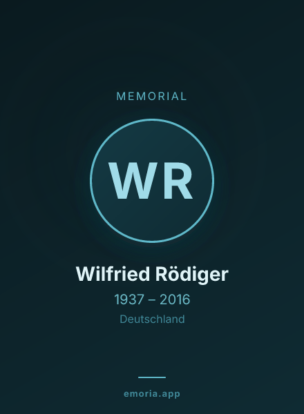 Memorial portrait of Wilfried Rödiger