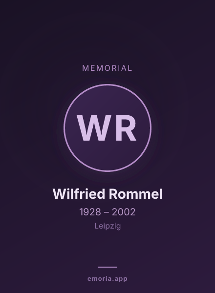 Memorial portrait of Wilfried Rommel