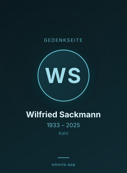 Gedenkportrait von Wilfried Sackmann