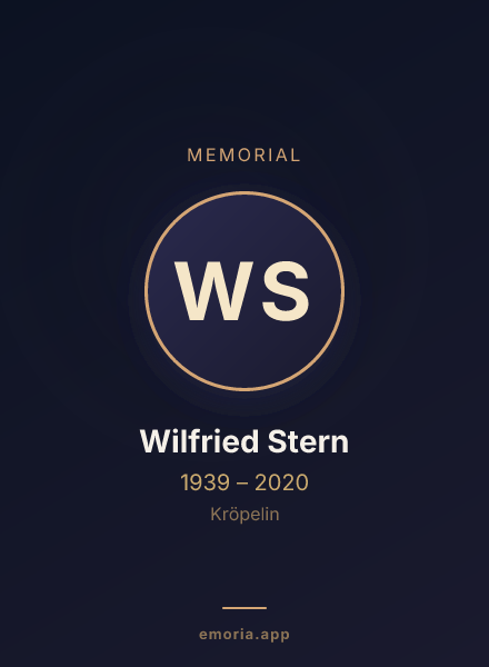 Memorial portrait of Wilfried Stern