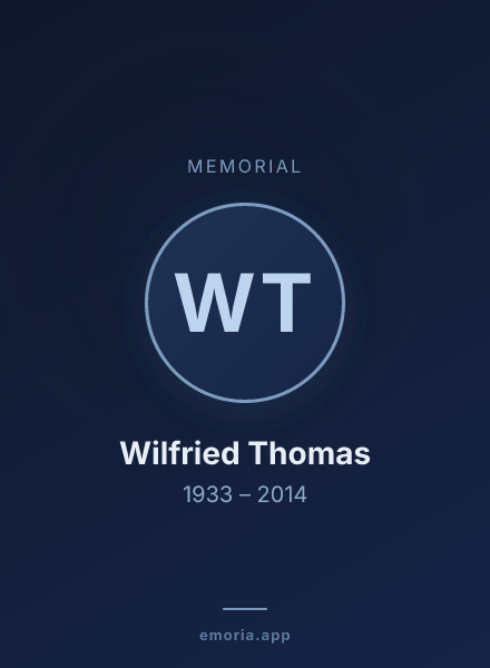Memorial portrait of Wilfried Thomas