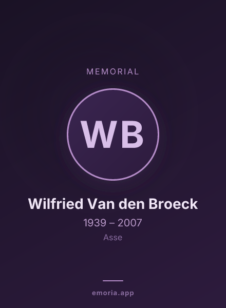 Memorial portrait of Wilfried Van den Broeck